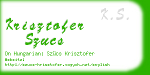 krisztofer szucs business card
