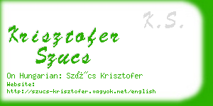 krisztofer szucs business card